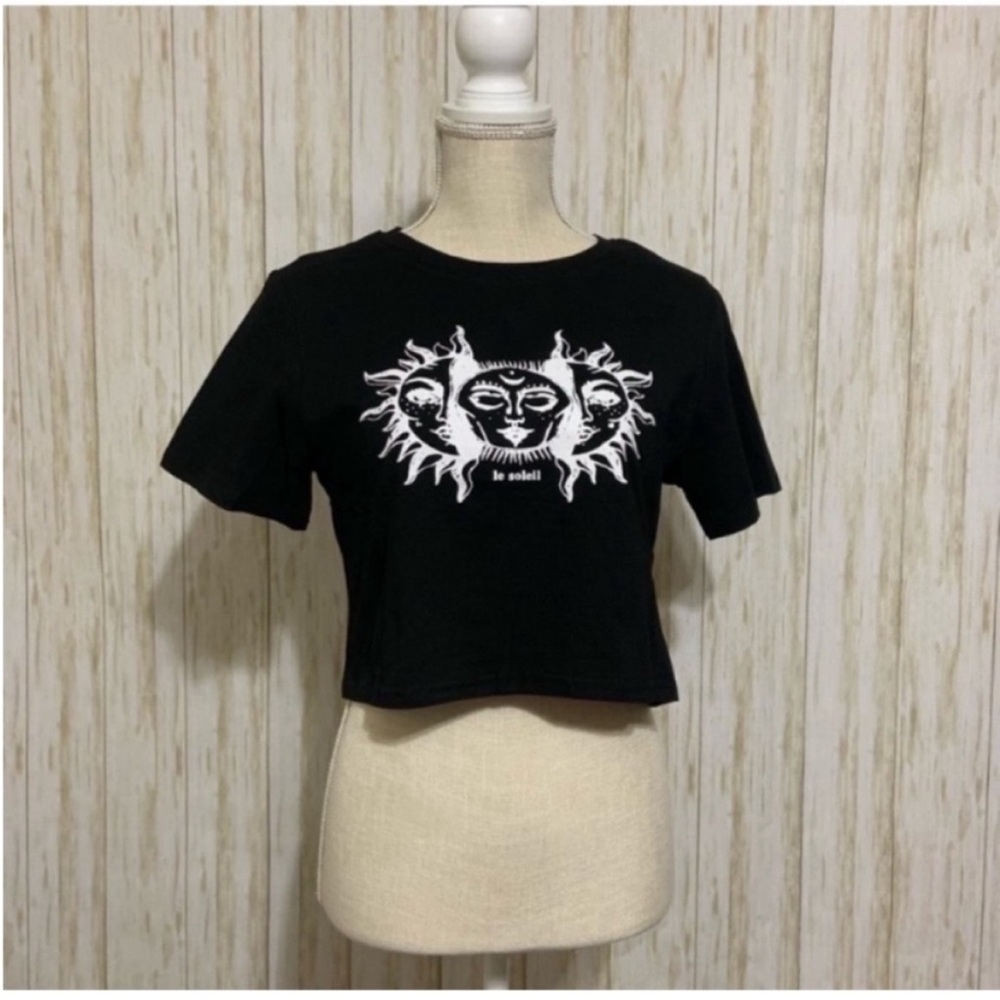 NWT 3 sun le soleil black crop top with white detail MOVING SALE